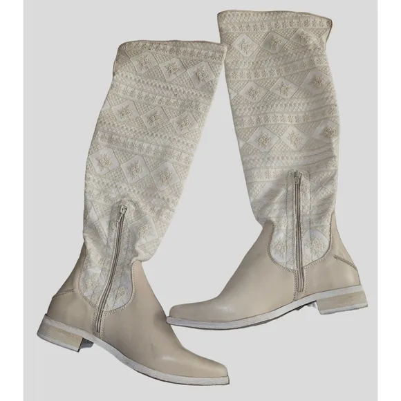 Free People Bren Textile Slouch Boots Size 37