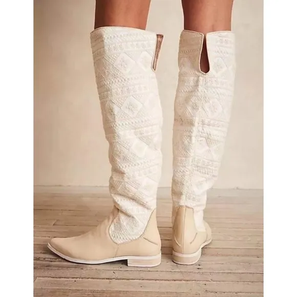 Free People Bren Textile Slouch Boots Size 37