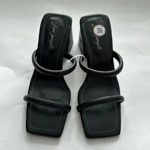Free People NWP Parker Double Strap Heels Sandals in Black, size 40