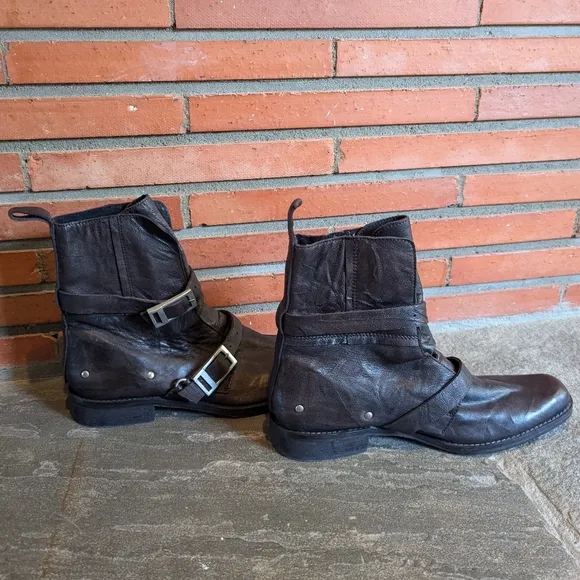 FREE PEOPLE outsiders moto boots brown 9 9.5