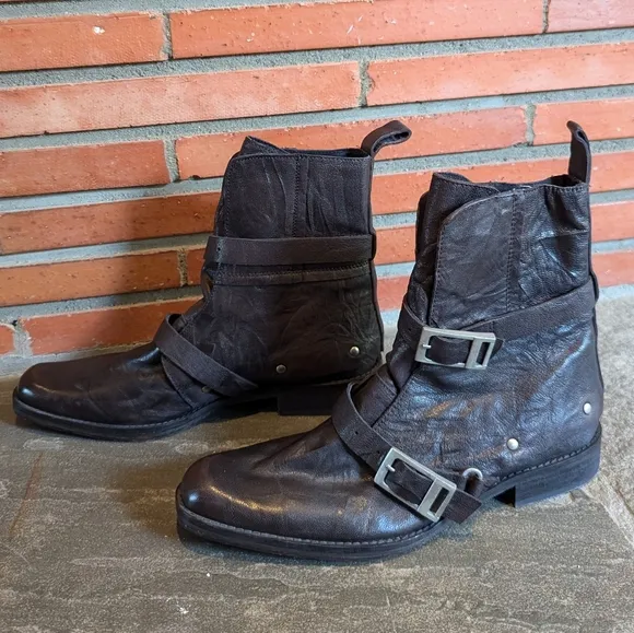 FREE PEOPLE outsiders moto boots brown 9 9.5
