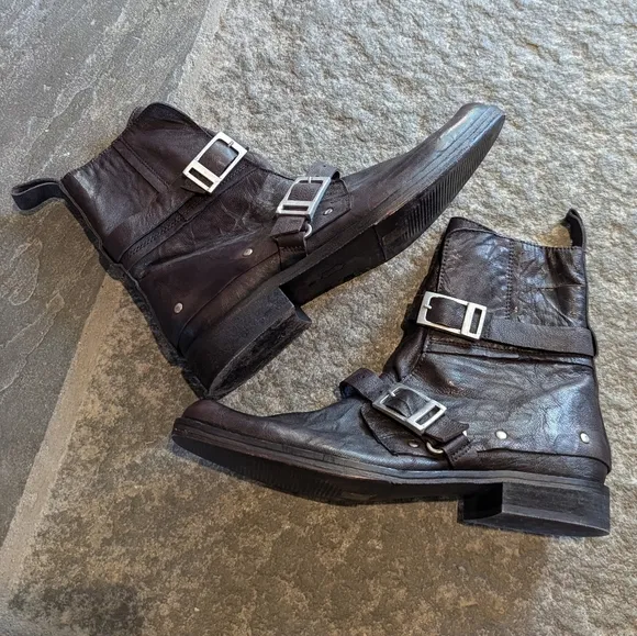 FREE PEOPLE outsiders moto boots brown 9 9.5