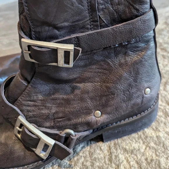FREE PEOPLE outsiders moto boots brown 9 9.5