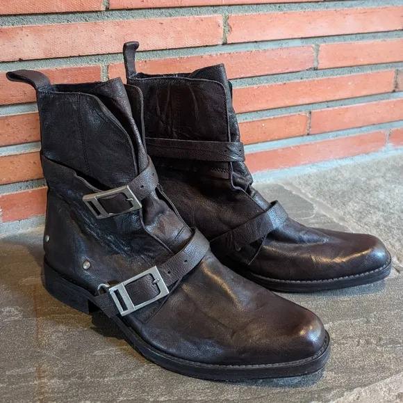 FREE PEOPLE outsiders moto boots brown 9 9.5