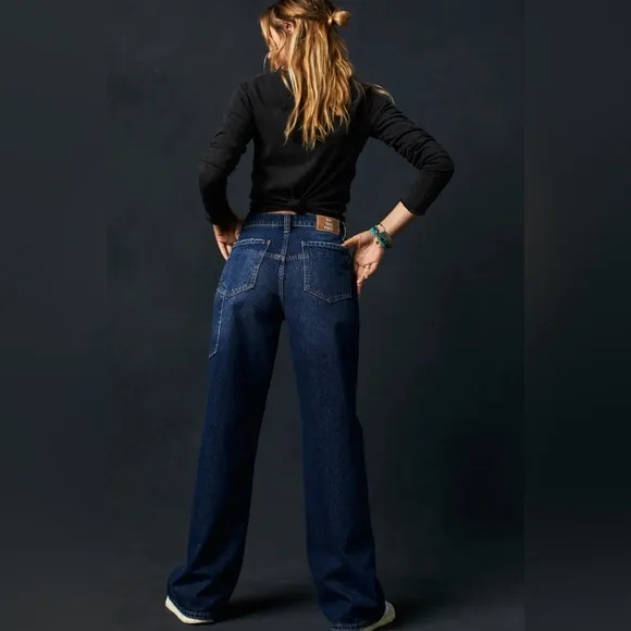 Free People Tinsley Baggy High Rise Straight Jeans Size 26