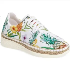Free People white tropical floral Jackson sneakers size 6 EUR 36