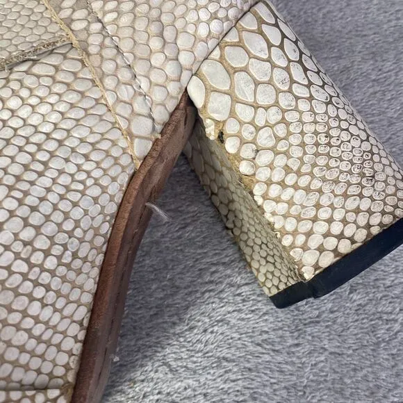 Freebird by Steven Joey White Snake Print Leather Boots Size 8