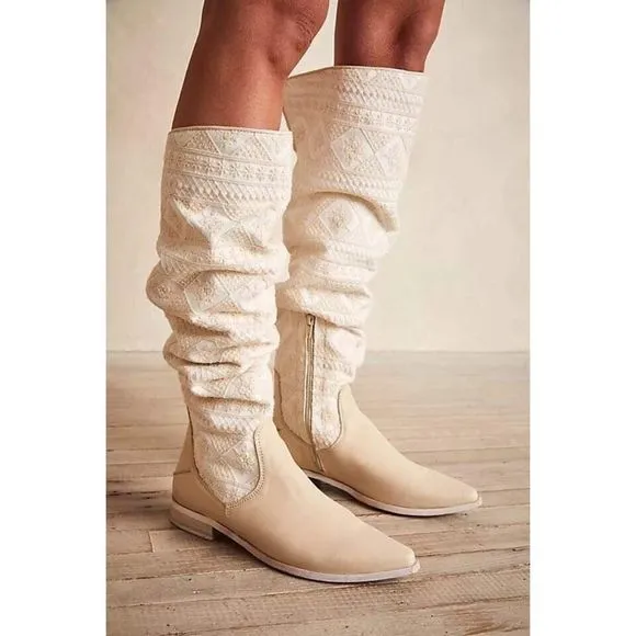 Free People Bren Textile Slouch Boots