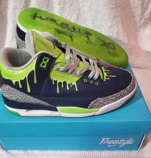 Freestyle Navy and Neon Green Sneakers