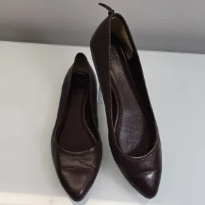 Frye Ballet Flats Shoes Women Size 8.5 Regina Brown Leather Pointed Toe Slip‎ On