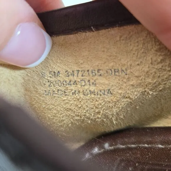 Frye Ballet Flats Shoes Women Size 8.5 Regina Brown Leather Pointed Toe Slip‎ On