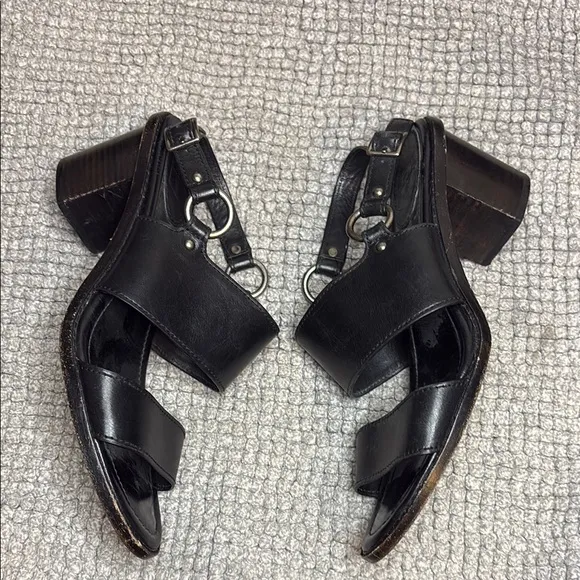 Frye Black Sandals with Slingback Design