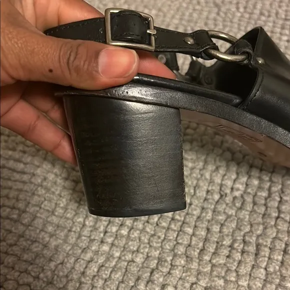 Frye Black Sandals with Slingback Design