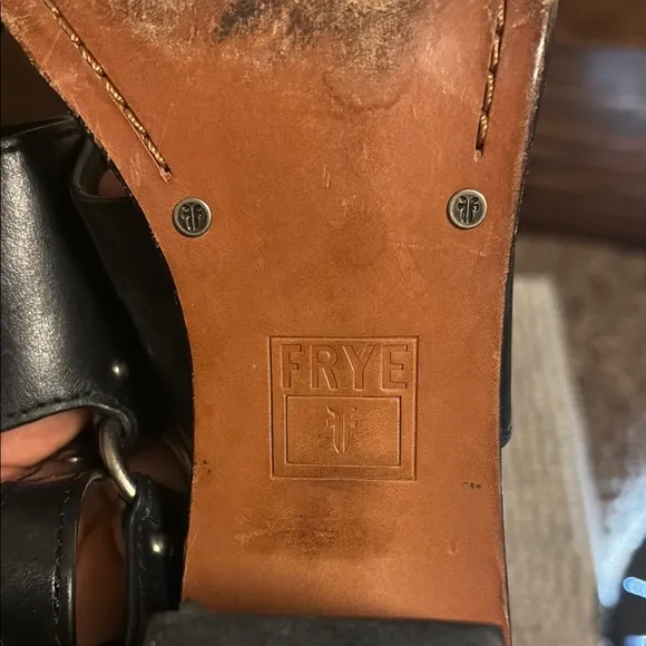 Frye Black Sandals with Slingback Design