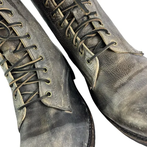 FRYE Gray Combat Rustic Lace Up Tyler Men's Ankle Boots 13 US