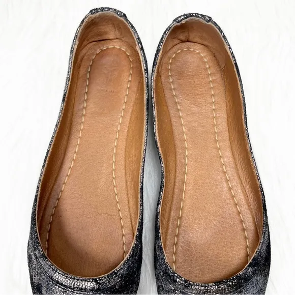 Frye Metallic Ombré Black Gray Gunmetal Slip On Ballet Flats