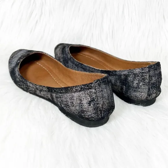Frye Metallic Ombré Black Gray Gunmetal Slip On Ballet Flats