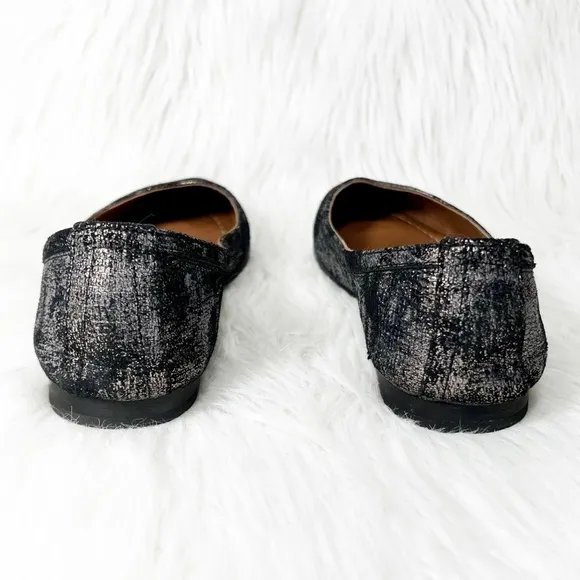 Frye Metallic Ombré Black Gray Gunmetal Slip On Ballet Flats
