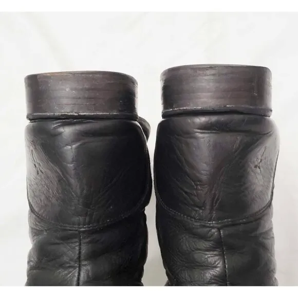 Frye Womens Shirley Over The Knee Riding Black Leather Boots Foldover Pirat 8.5