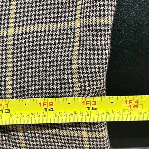Gal Meets Glam Women's Emerson Plaid V-Neck Button Belted Short Sleeve Dress 14