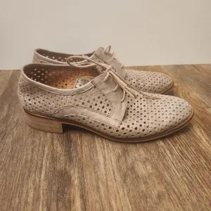Gee Wawa Anthropologie Emily oxfords rose gold shimmer genuine leather size 37
