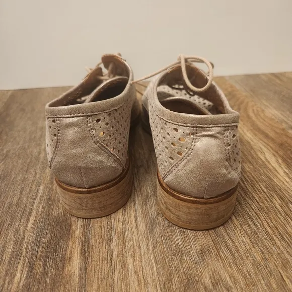 Gee Wawa Anthropologie Emily oxfords rose gold shimmer genuine leather size 37