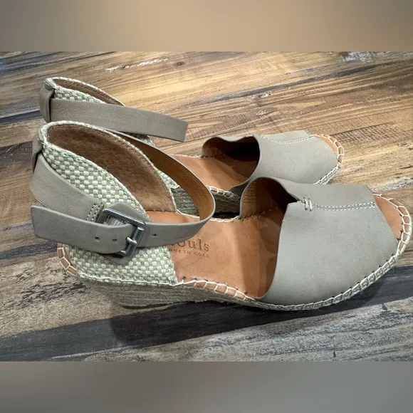 Gentle Souls by Kenneth Cole Charli Ankle Strap Wedge Sandals, Espadrille | 7.5