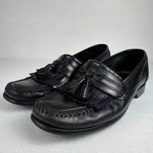 GH Bass Weejuns Kiltie Tassel Loafers Mens Black Handcraft Brazil Leather Sz 10