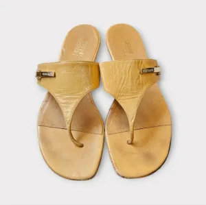 Gianni Versace Vintage Leather Thong Sandals