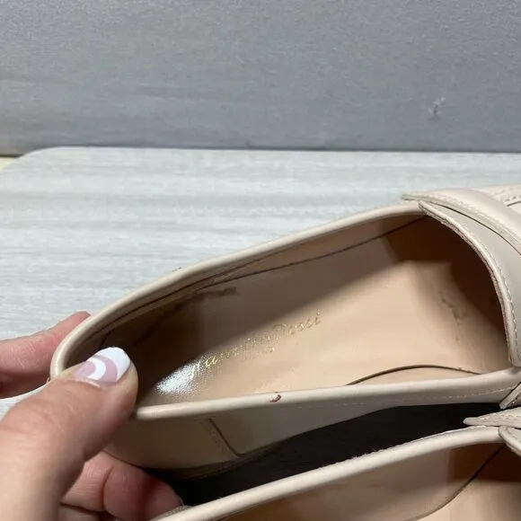Gianvito Rossi Loafers Women 37.5 Beige Leather Minimalist Argo Leather Whimsy