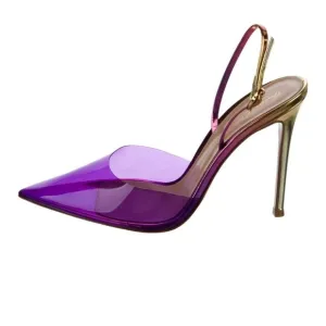 Gianvito Rossi Purple and Gold Heels