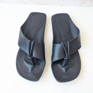 Giorgio Armani Black Leather Sandals