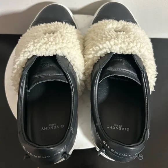 Givenchy Urban Street Leather Slip on Sneakers shearling women Size 38