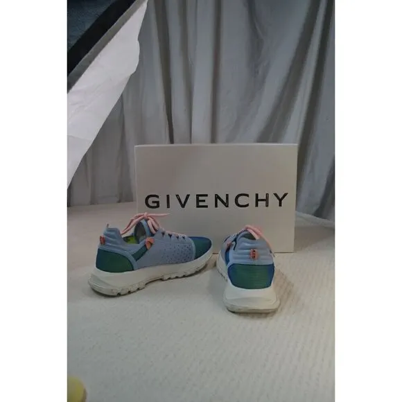 Givenchy Urban Street Sneakers Blue/Green Mesh &amp; Leather Women's Size 38- LT3200