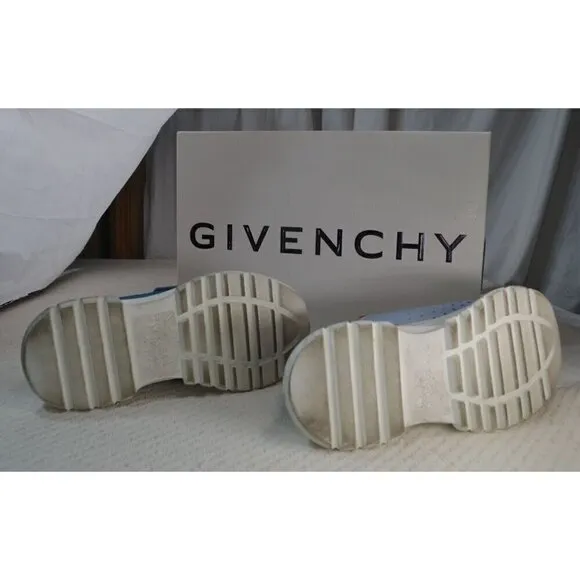 Givenchy Urban Street Sneakers Blue/Green Mesh &amp; Leather Women's Size 38- LT3200