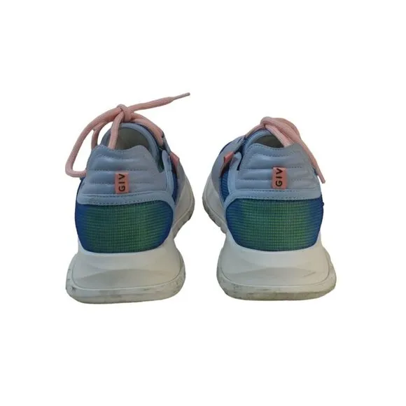 Givenchy Urban Street Sneakers Blue/Green Mesh &amp; Leather Women's Size 38- LT3200