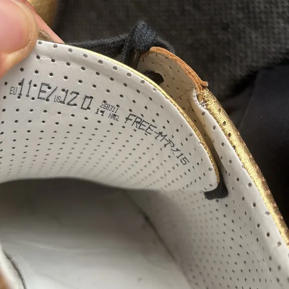 Gold Men's Sneakers with Black Accents
