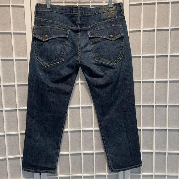 GoldSign Ugly Capri Jeans Dark Wash Made in USA Luxury Denim Size 30 Mid-rise