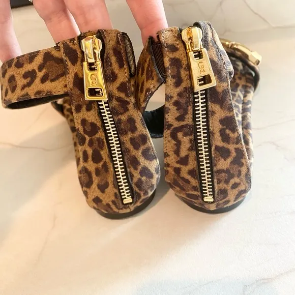 Good American Ankle Strap Sandals Leopard size 7.5