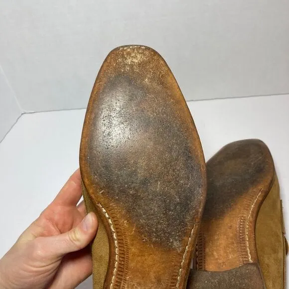 Gravati Hand‎ Made in Italy Penny Loafers Men 9.5 Suede Tan Leather Insoles