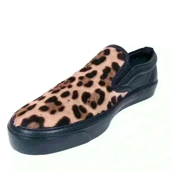 Gucci Leopard Print Pony Hair Slip-On Sneakers