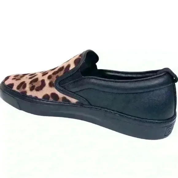 Gucci Leopard Print Pony Hair Slip-On Sneakers