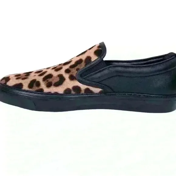 Gucci Leopard Print Pony Hair Slip-On Sneakers