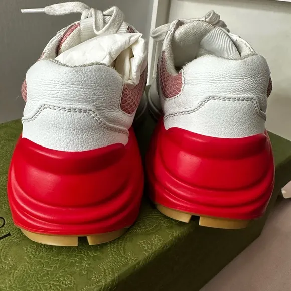 Gucci Stylish Red and White Sneakers