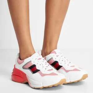Gucci Stylish Red and White Sneakers