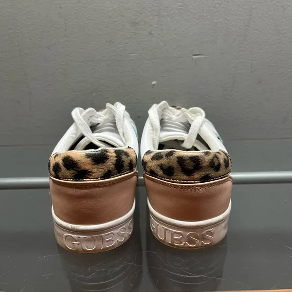 Guess Leopard Print Sneakers with Glitter Accent