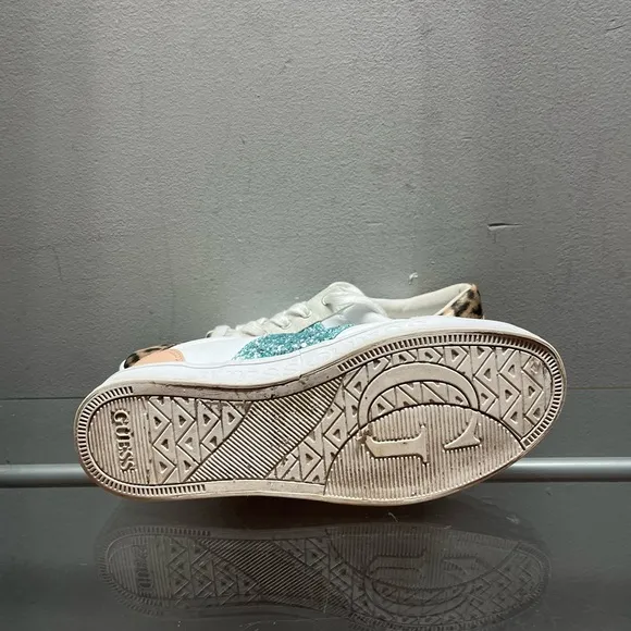 Guess Leopard Print Sneakers with Glitter Accent