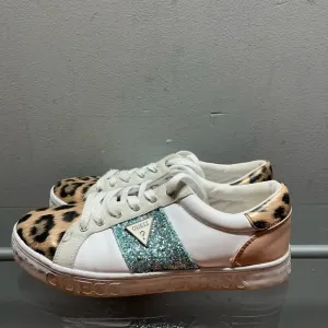 Guess Leopard Print Sneakers with Glitter Accent