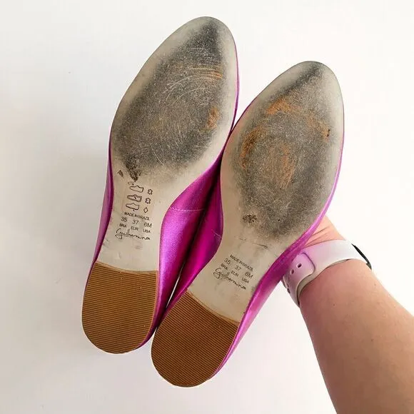 Guilhermina Anthropologie Rose Pink Metallic Ballet Flat Women’s 6M EU 37 Bow
