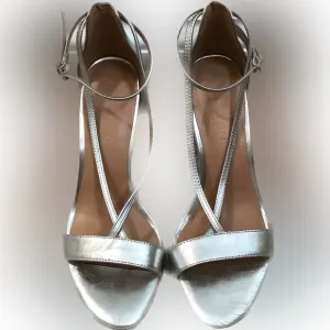 Halston Heritage Evie Silver Sandal - LIKE NEW
